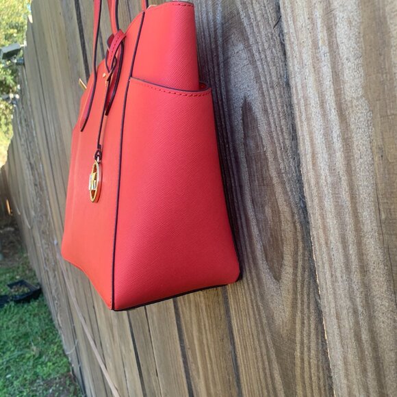 EUC Michael Kors Marilyn Medium Spiced Coral Saffiano Leather Tote Bag - Picture 6 of 14